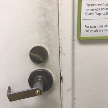 Quest Diagnostics - This is the front door of their office, from inside the waiting room. The other side of this door is just as dirty. - Laboratory Testing Near Me - Sherman Oaks, California