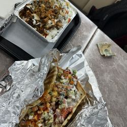 Halal Express - Chicken Gyro and a Chicken Platter we also ordered Seasoned French Fries