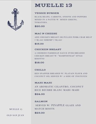 Menu photo 6 Muelle 13 San Juan, PR