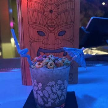 Bellhop - Spacemilk - Fruit Loop Infused Coconut Milk, Lemon, Fruit Loops, Delta 9 THC Simple Syrup. Delicious - Tiki Bars Near Me - Des Moines, Iowa