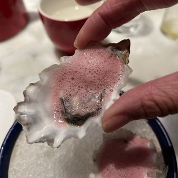 Uchi Denver - Oyster - champagne, pomegranate foam - Japanese Near Me - Denver, Colorado Uchi Denver - Oyster - champagne, pomegranate foam - Japanese Near Me - Denver, Colorado