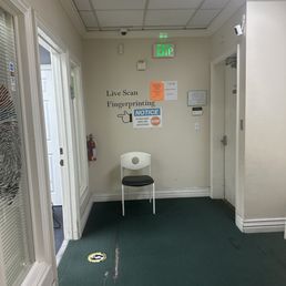 Walk in all the way, then make a left!