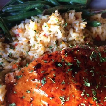 Crabby Joe's Dockside - Salmon with rice and green beans - Sports Bars Near Me - Lakeside Marblehead, Ohio Crabby Joe's Dockside - Salmon with rice and green beans - Sports Bars Near Me - Lakeside Marblehead, Ohio