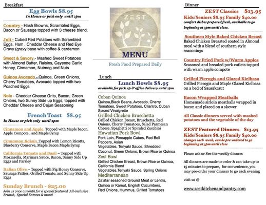 Menu photo 4 Zest Kitchen and Pantry Conneaut Lake, PA Menu photo 4 Zest Kitchen and Pantry Conneaut Lake, PA