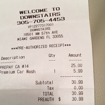 Downstairs - a receipt for a restaurant - Convenience Stores Near Me - Miami Gardens, Florida Downstairs - a receipt for a restaurant - Convenience Stores Near Me - Miami Gardens, Florida