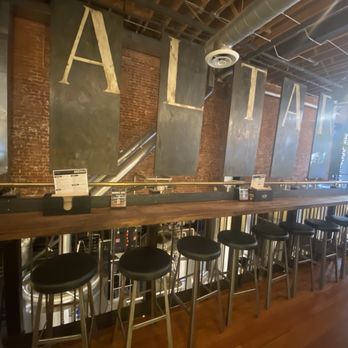 Altar Society Brewing - More counter seating looking at brewing kettles - Brewpubs Near Me - Long Beach, California Altar Society Brewing - More counter seating looking at brewing kettles - Brewpubs Near Me - Long Beach, California