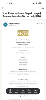 Menu photo 1 Skye Lounge Nashville, TN Menu photo 1 Skye Lounge Nashville, TN