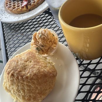The Joy Bus Diner - Best biscuit ever, and I added on a pimento cream cheese spread which is fabulous - Breakfast & Brunch Near Me - Phoenix, Arizona