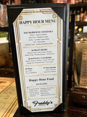 Menu photo 2 Freddy’s Chophouse San Diego, CA