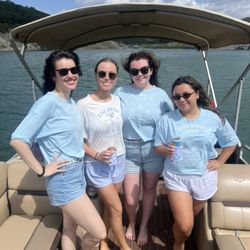 Nauti ATX Charters - Bachelorette on Lake Travis. All of our boats have bimini for shade.
