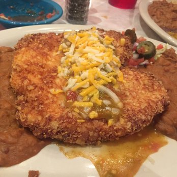 Chuy's - Elvis Green Chile Fried Chicken with double portion of refried  beans - Tex-Mex Near Me - Sterling, Virginia