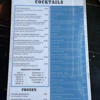 Cinco de Mayo - Cocktail Menu - Mexican Near Me - Jacksonville, Florida
