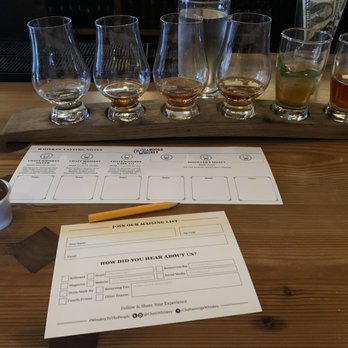 Chattanooga Whiskey - The flight of whisky offered at the end of the tour! Four half shots and two cocktails (mint julep and an old fashioned) - Distilleries Near Me - Chattanooga, Tennessee Chattanooga Whiskey - The flight of whisky offered at the end of the tour! Four half shots and two cocktails (mint julep and an old fashioned) - Distilleries Near Me - Chattanooga, Tennessee