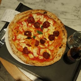 Chorizo Pizza at Franco Manca, Stratford Chorizo Pizza at Franco Manca, Stratford