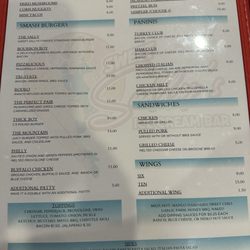 Sweet Sally's Ice Cream Bar - Food menu