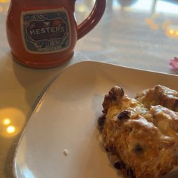 Coffee and a cranberry orange scone Coffee and a cranberry orange scone