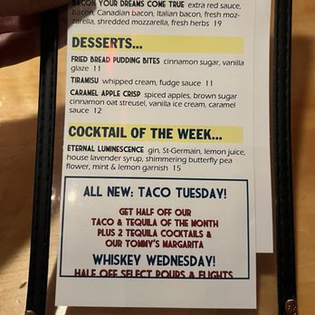 Venture Kitchen And Bar - Specials and dessert menu - Pizza Near Me - Hampton, Virginia