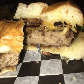 Exit Zero Filling Station - Close up of cheddar cheese burger - Burgers Near Me - Cape May, New Jersey
