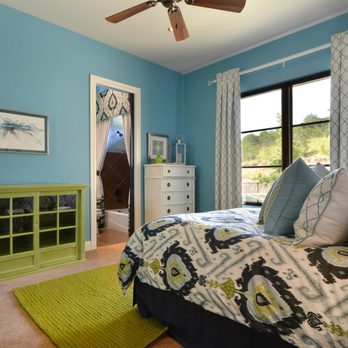 Draped - Stationary Panels and Coordinating Shower Curtain in Spanish Oaks - Shades & Blinds Near Me - Austin, Texas