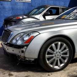 Rich and Famous Auto Body - Maybach 57S getting its repairs done at Rich and Famous!