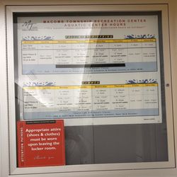 Macomb Township Recreation Center - Aquatic center hours