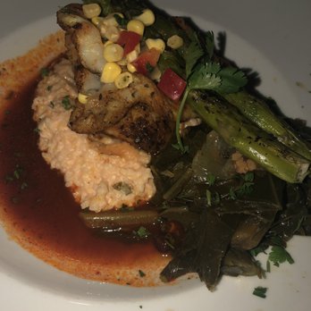 Agave Restaurant - Box fish in a special mole sauce with tomato grits, collard greens, and asparagus. The nightly special. - New Mexican Cuisine Near Me - Atlanta, Georgia Agave Restaurant - Box fish in a special mole sauce with tomato grits, collard greens, and asparagus. The nightly special. - New Mexican Cuisine Near Me - Atlanta, Georgia