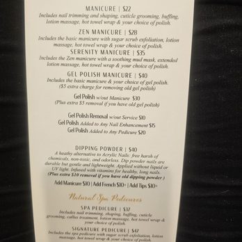 Zen Nail Spa - Price list - Nail Salons Near Me - Orange, Ohio