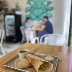 Ganesh Dosa - Classic - potato masala served with Sambar -vegan lentil soup