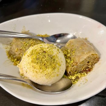 Sultan Mediterranean Grill - Baklava with pistachio ice cream - Mediterranean Near Me - Moab, Utah