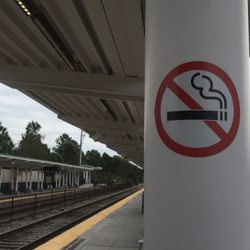Sanford SunRail Station - Of course people do smoke!