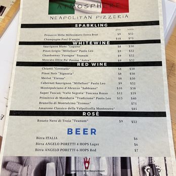 Atmosphere - Menu - Italian Near Me - Sarasota, Florida