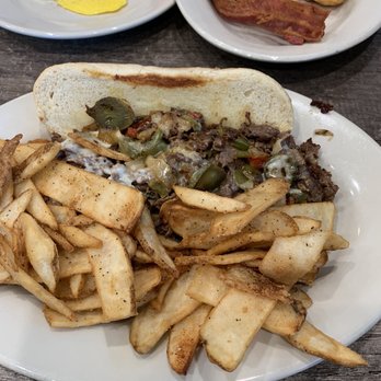Red Star Cafe - The Texas cheesesteak. Absolutely fantastic! I'll get it again! - Diners Near Me - Eastland, Texas