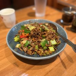 Stir Fried chicken giblets with Dry White Pepper. This was amazing. If you get it traditional be ready for some heat!
