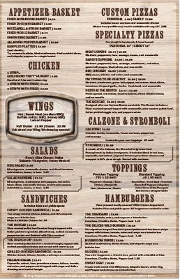 Menu photo 2 M J’s Hideaway Show Low, AZ