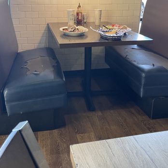 Green Corner Restaurant - Dirty, torn up booth. Others are just the same. - Mediterranean Near Me - Mesa, Arizona
