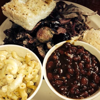 East Gate Barbecue - You Ole Hog plate...pulled pork, chopped brisket, sausage, Mac & cheese, potato salad, baked beans and garlic bread!!! - Barbeque Near Me - Morgan City, Louisiana