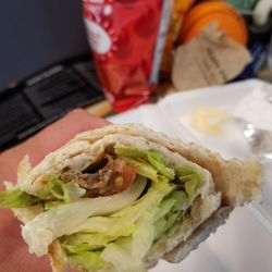 Gyro... finding the meat is like where's Waldo. Super dry and lacks flavor.