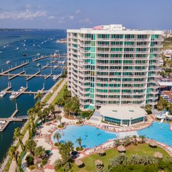 Caribe Resort - B building pool and Marina.