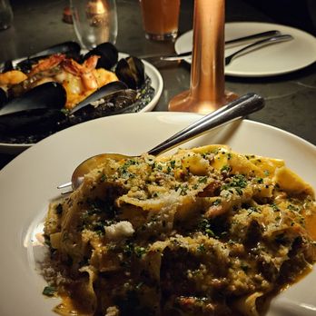 Intercrew - Wagyu pappardelle and squid ink risotto - Cocktail Bars Near Me - Los Angeles, California Intercrew - Wagyu pappardelle and squid ink risotto - Cocktail Bars Near Me - Los Angeles, California