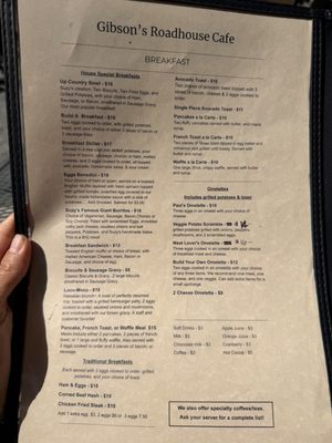 Menu photo 1 Gibson's Roadhouse Cafe Pioneer, CA