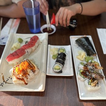Ku Sushi and Izakaya - assortment of sushiiii (salmon hand roll, shrimp tempura roll, volcano scallops & I forgot the last one) - Sushi Bars Near Me - Seattle, Washington Ku Sushi and Izakaya - assortment of sushiiii (salmon hand roll, shrimp tempura roll, volcano scallops & I forgot the last one) - Sushi Bars Near Me - Seattle, Washington