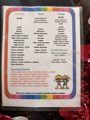 Menu photo 1 Taqueria Villa Nueva Hobbs, NM Menu photo 1 Taqueria Villa Nueva Hobbs, NM