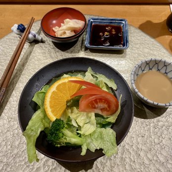 Murata Restaurant - Salad presentation threw me off with that orange slice? - Japanese Near Me - Portland, Oregon Murata Restaurant - Salad presentation threw me off with that orange slice? - Japanese Near Me - Portland, Oregon