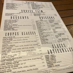Le Passage - Menu