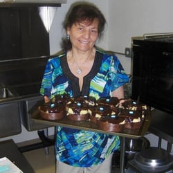 Hermine's Old World Confections - Hermine with her marzipan tarts -- to die for!