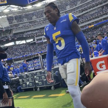 SoFi Stadium - Jalen Ramsey walking back to locker room  (Field Suite view) - Stadiums & Arenas Near Me - Inglewood, California