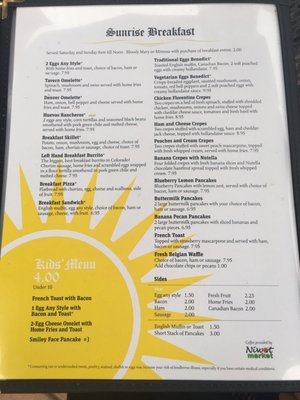 Menu photo 6 Niwot Tavern Niwot, CO
