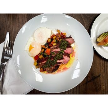 VARA - Balloon Fiesta Park - :: STEAK AND EGGS Zucchini & hearts of palm hash, onion, shaved manchego cheese, parsley mojo, 2 eggs poached or scrambled. - Wine Tasting Room Near Me - Albuquerque, New Mexico VARA - Balloon Fiesta Park - :: STEAK AND EGGS Zucchini & hearts of palm hash, onion, shaved manchego cheese, parsley mojo, 2 eggs poached or scrambled. - Wine Tasting Room Near Me - Albuquerque, New Mexico