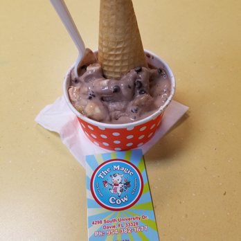 The Magic Cow - My creation!!!! Yum... Rocky Road with Smashed Bananas - Ice Cream & Frozen Yogurt Near Me - Davie, Florida The Magic Cow - My creation!!!! Yum... Rocky Road with Smashed Bananas - Ice Cream & Frozen Yogurt Near Me - Davie, Florida