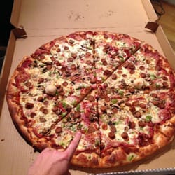 Top Dog Pizza - A 27 inch beauty, deluxe Top Dog pizza.